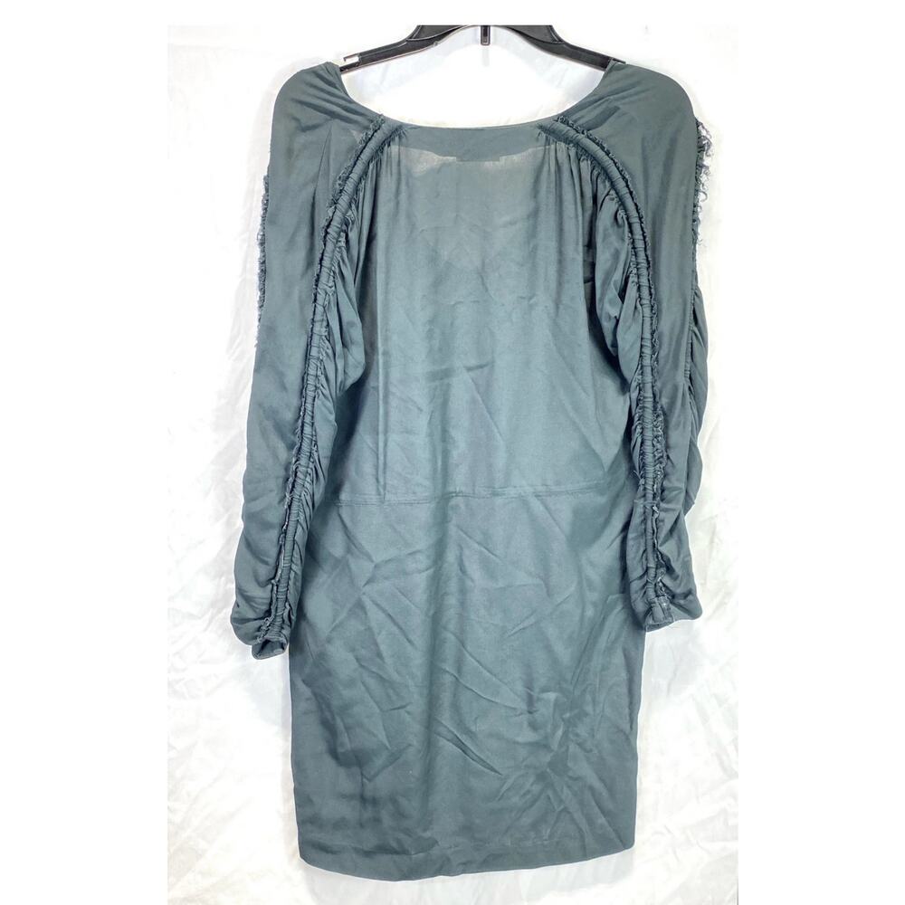 MARNI Italy Ruched Long Sleeve Raw Edge Distressed Shift Dress Sz. 38 MSRP $1850 - Picture 2 of 4